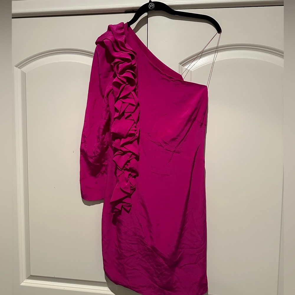 Robert Rodríguez magenta single sleeve dress size 8